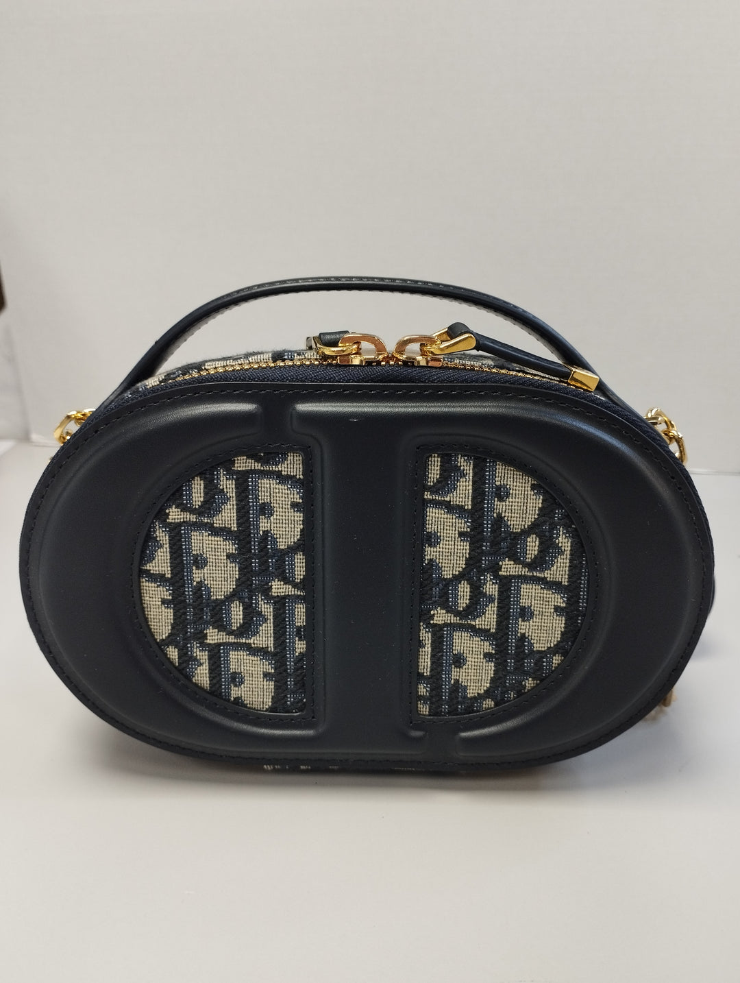 Dior Cuir et Oblique Toile CD Oval Sac caméra
