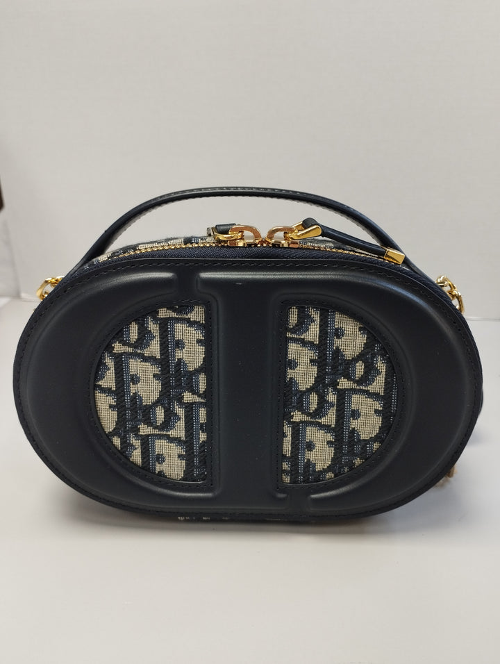 Dior Cuir et Oblique Toile CD Oval Sac caméra