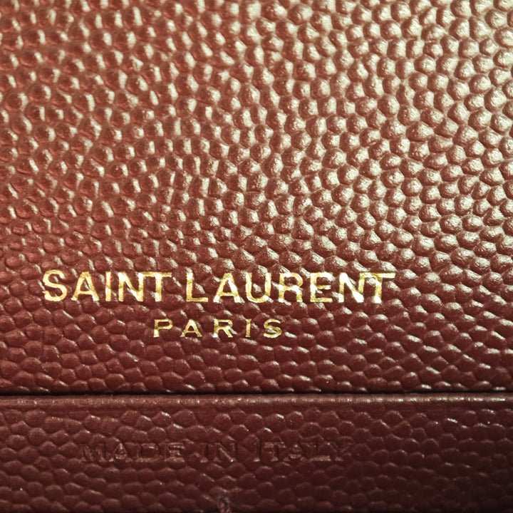 Saint Laurent Grain De Poudre Matelasse Chevron Monogram Chain Portefeuille