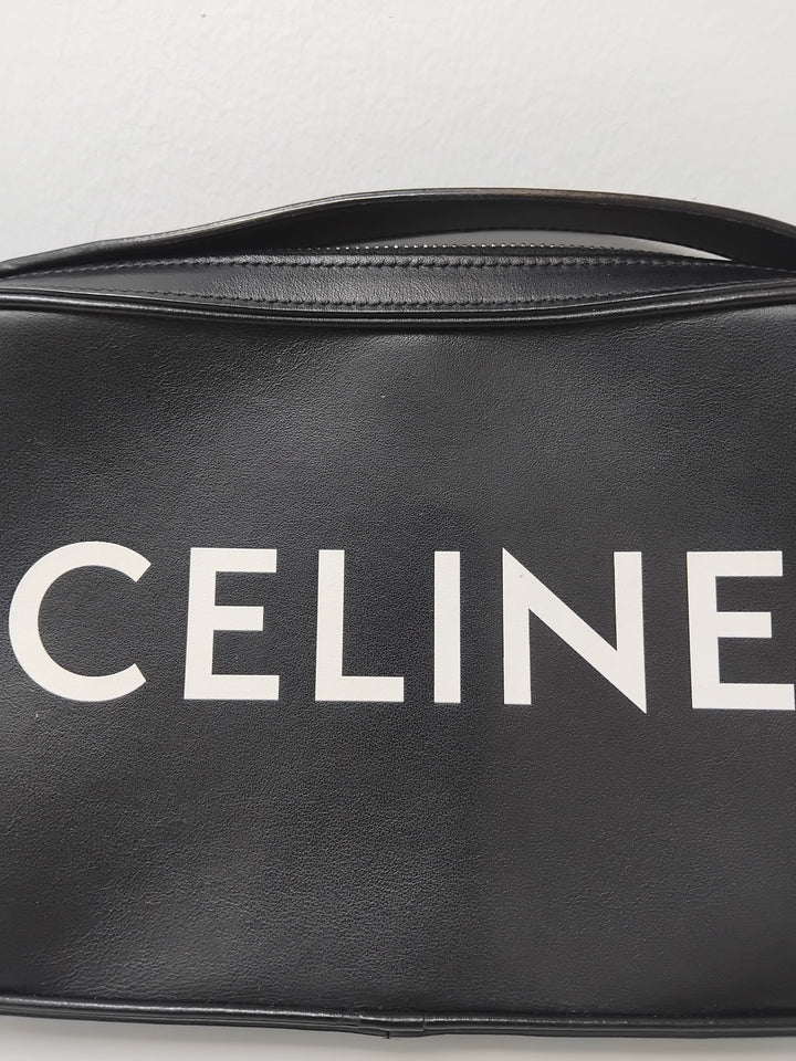 Celine Smooth Cuir de veau Logo Messenger Sac