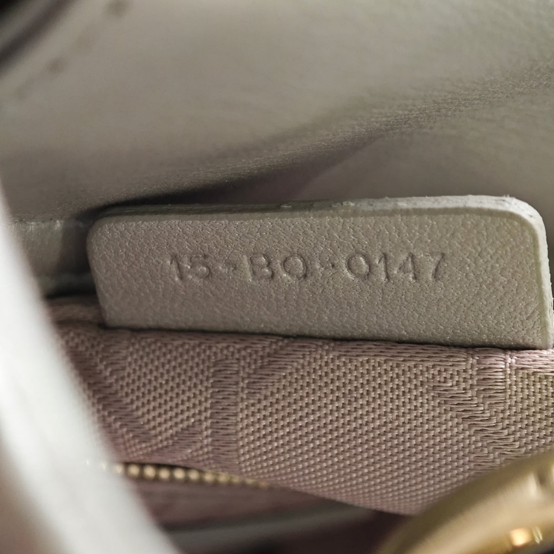 Dior Mini Metallic Cuir d’agneau Cannage Lady Dior