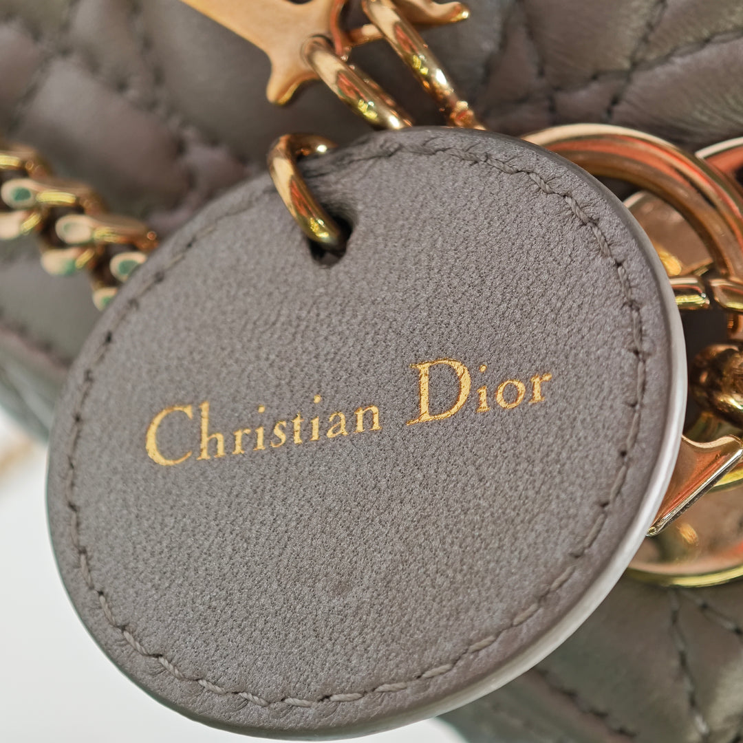 Dior Mini Metallic Cuir d’agneau Cannage Lady Dior
