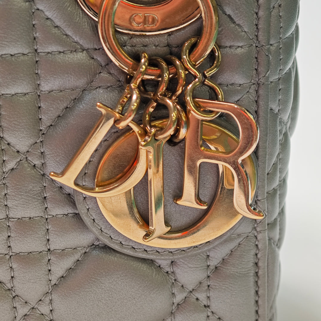 Dior Mini Metallic Cuir d’agneau Cannage Lady Dior