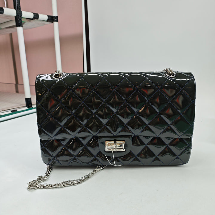 Chanel Matelassé Cuir verni Reissue 2.55 Double rabat 227