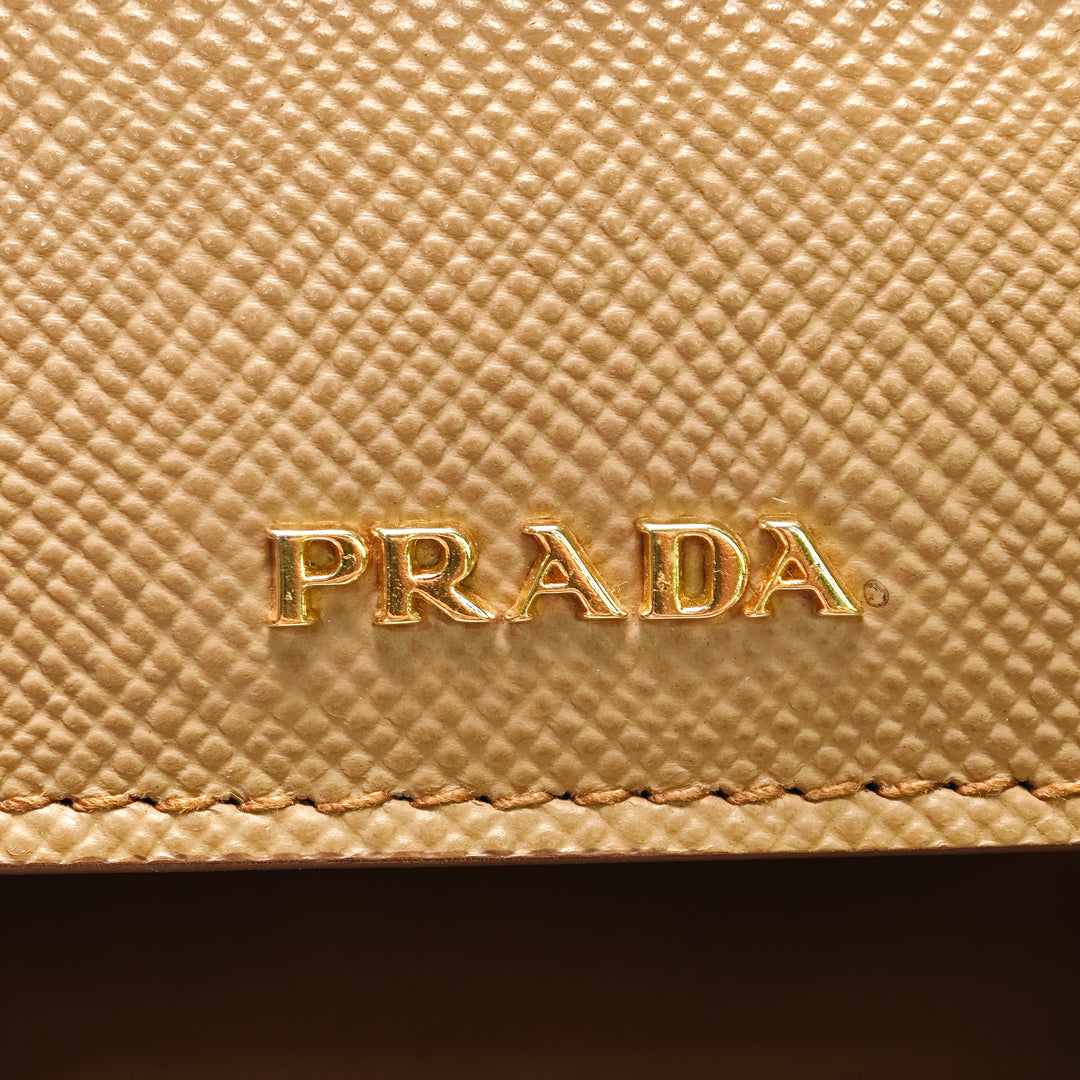 Prada Medium Toile et Saffiano Cuir Double Sac