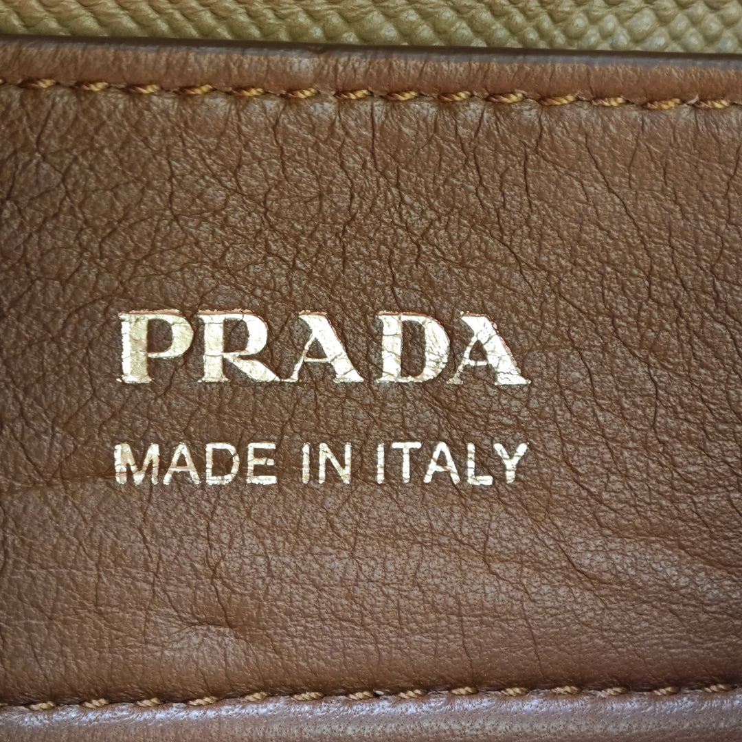 Prada Medium Toile et Saffiano Cuir Double Sac