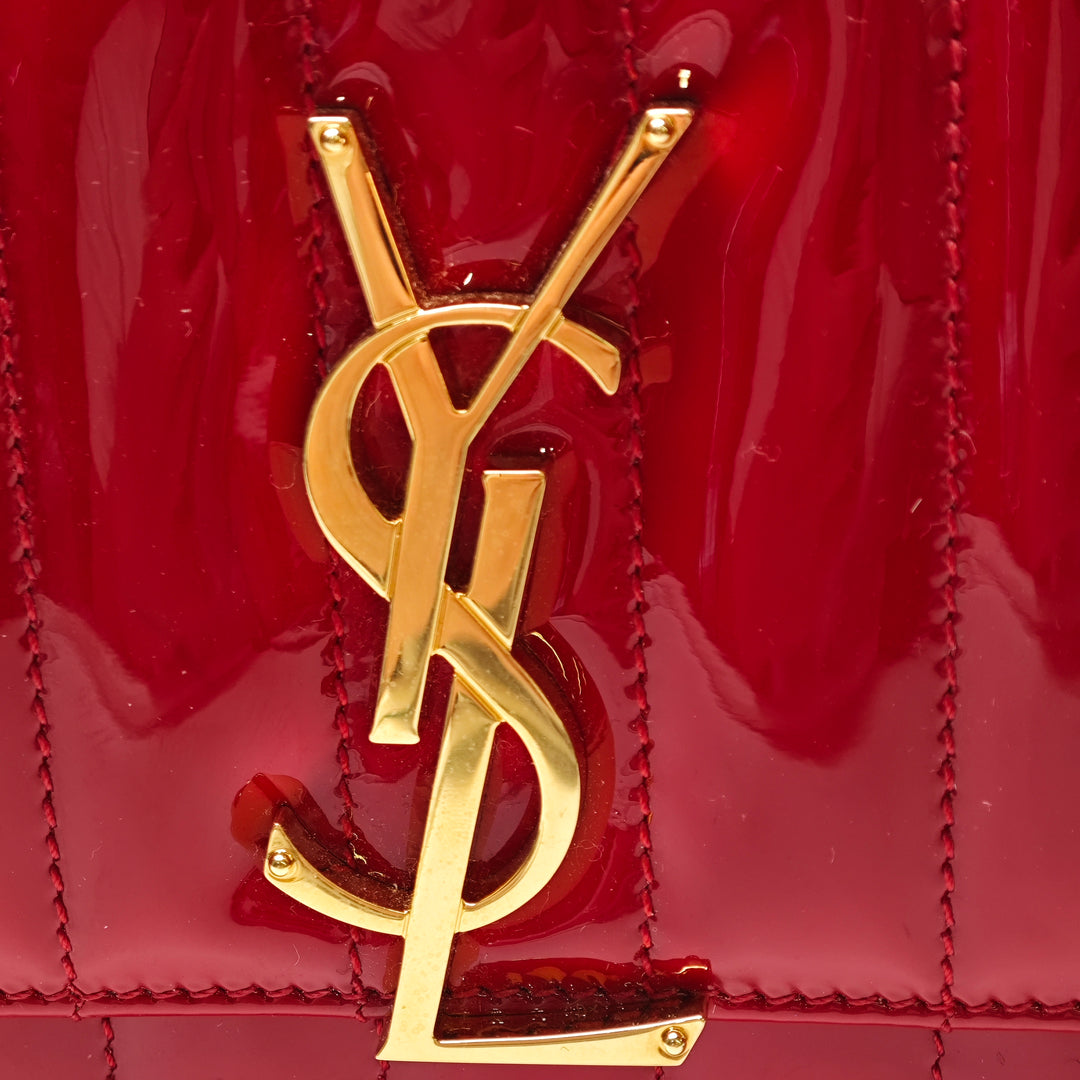 Saint Laurent Small Cuir verni Monogram Vicky Sac à chaîne