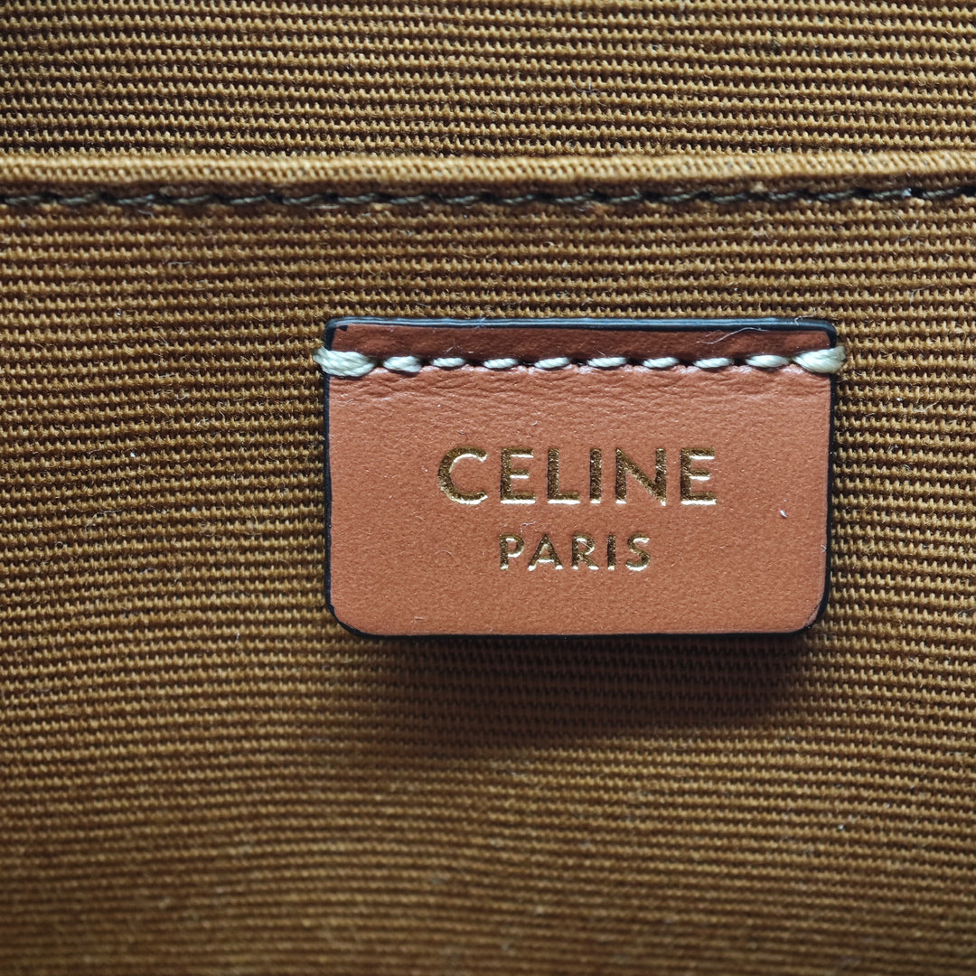 Celine Mini Triomphe Cuir Coated Toile Sac caméra