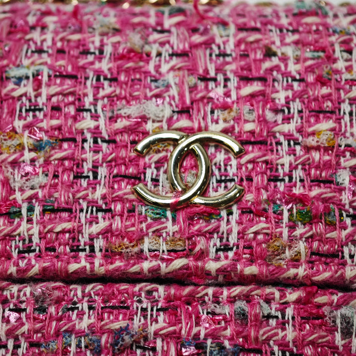 Chanel Tweed Sac rond à chaîne Phone Holder