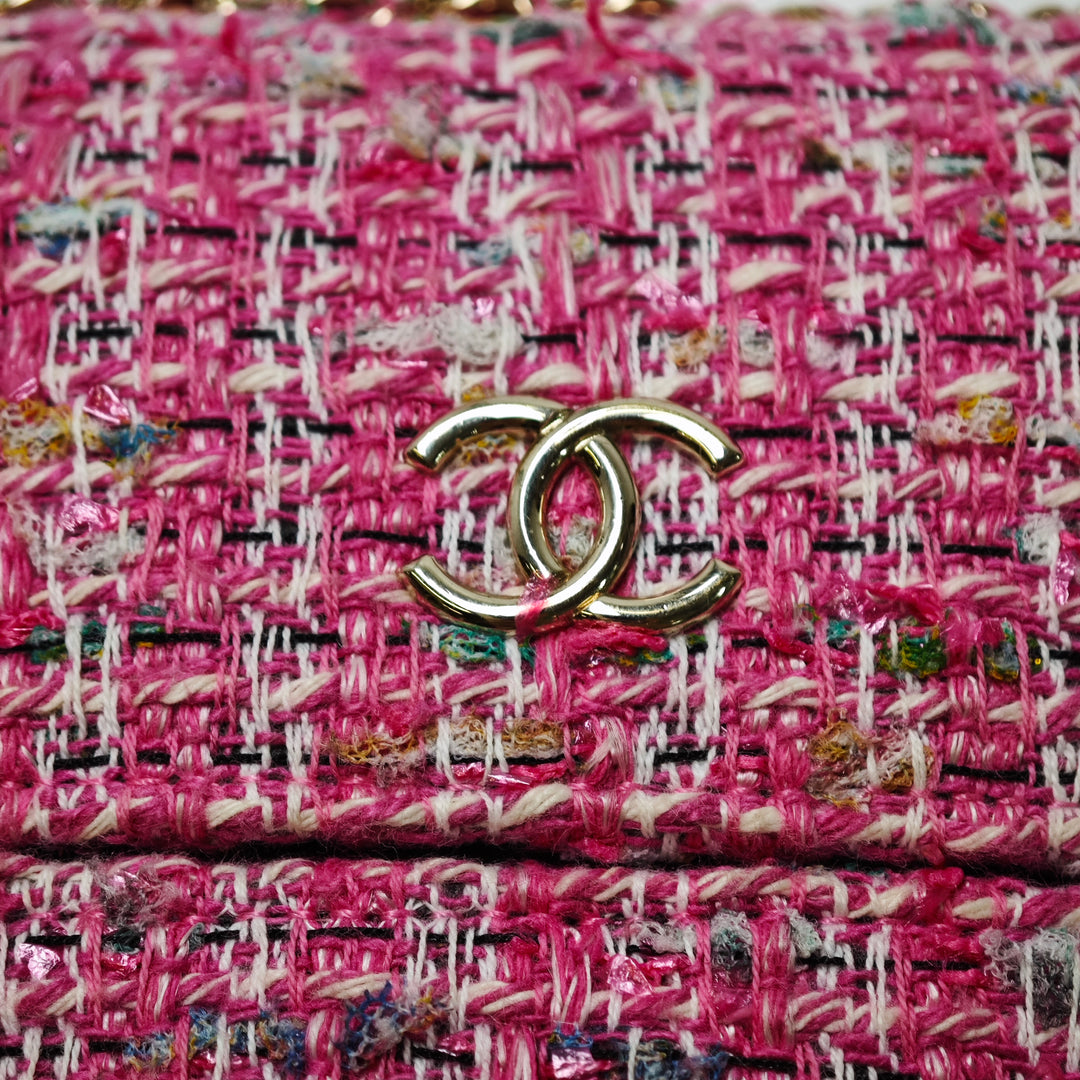 Chanel Tweed Sac rond à chaîne Phone Holder