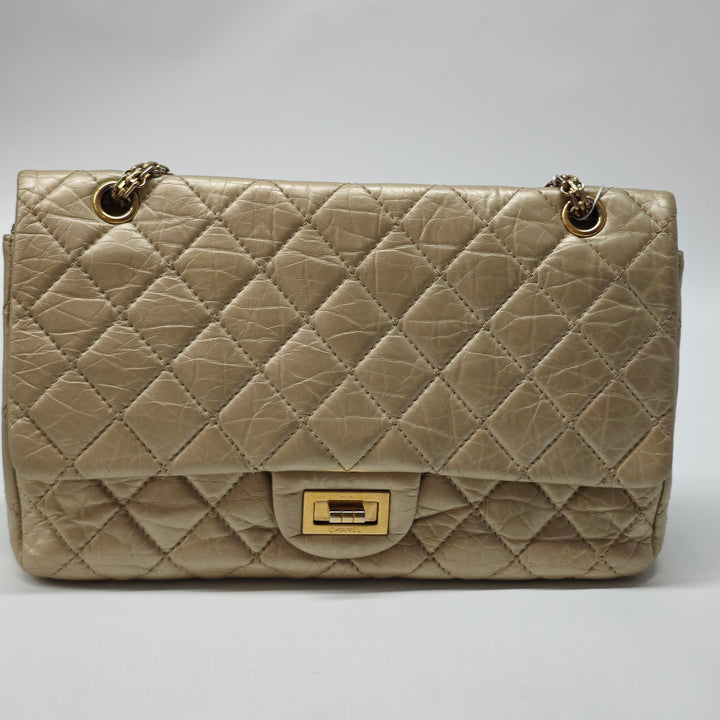Chanel Metallic vieilli Cuir de veau Reissue 2.55 Double rabat 227