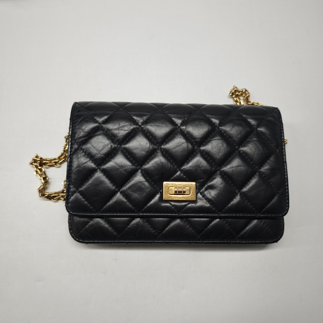 Chanel Matelassé vieilli Cuir de veau Reissue 2.55 Wallet on Chain