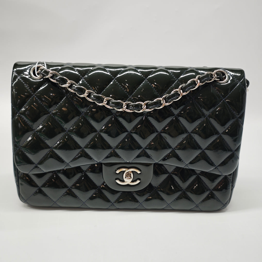 Chanel Jumbo Classic Cuir verni Double rabat