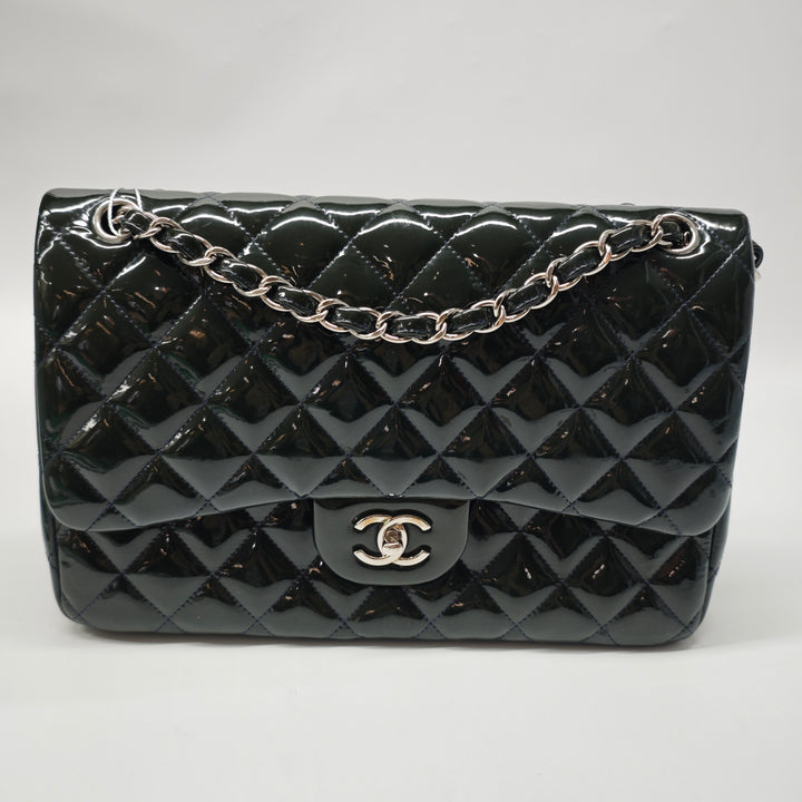 Chanel Jumbo Classic Cuir verni Double rabat