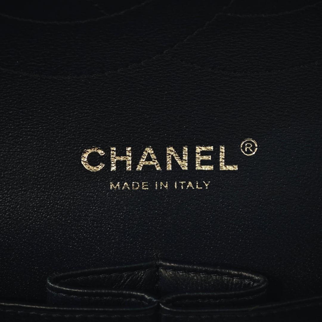 Chanel Jumbo Classic Cuir verni Double rabat
