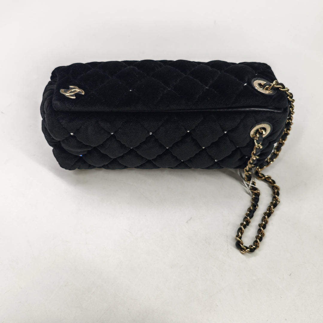 Chanel CC Matelassé Velours Cristal Wristlet Pochette