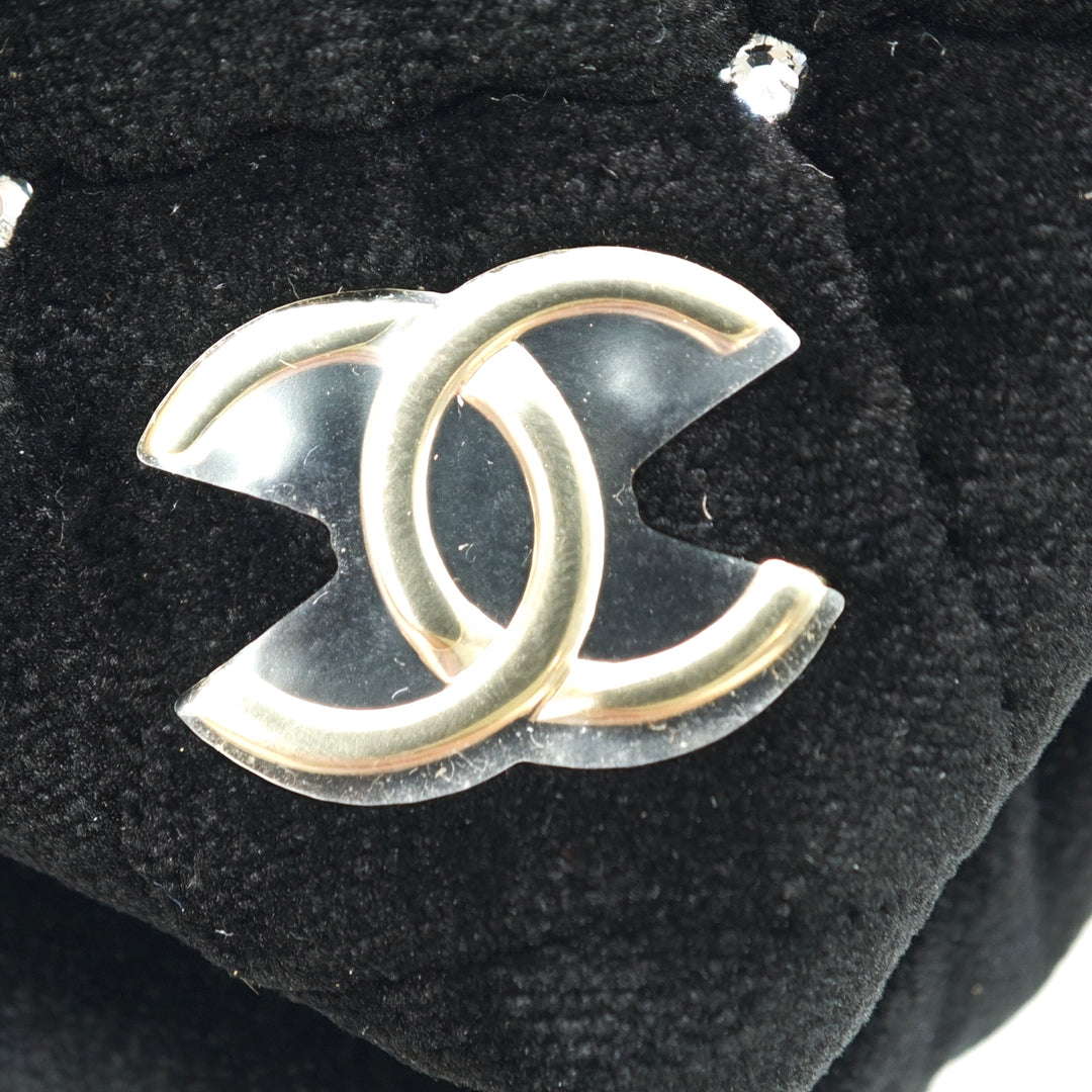 Chanel CC Matelassé Velours Cristal Wristlet Pochette