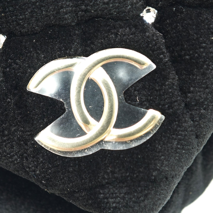 Chanel CC Matelassé Velours Cristal Wristlet Pochette