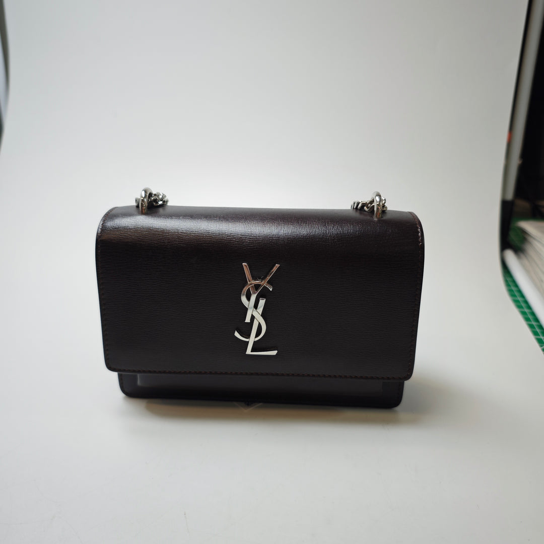 Saint Laurent Small Cuir de veau Monogram Sunset Sac porté croisé