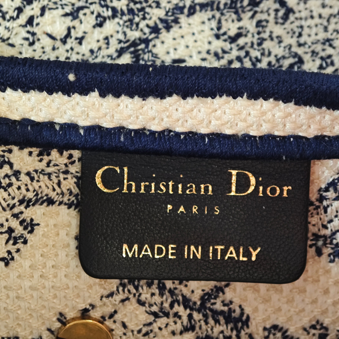 Dior brodé Toile Toile de Jouy Saddle Sac