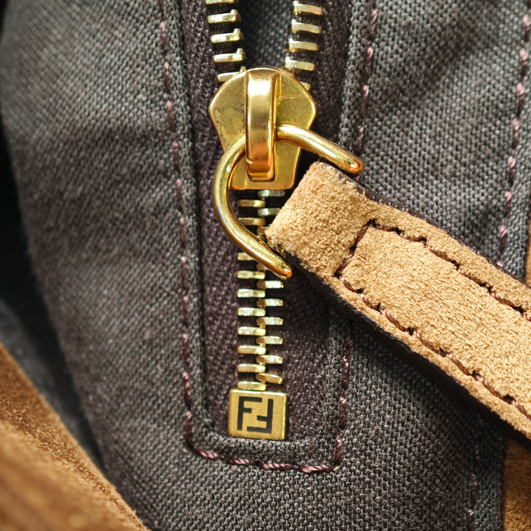 Fendi Pequin Toile Sac bandoulière