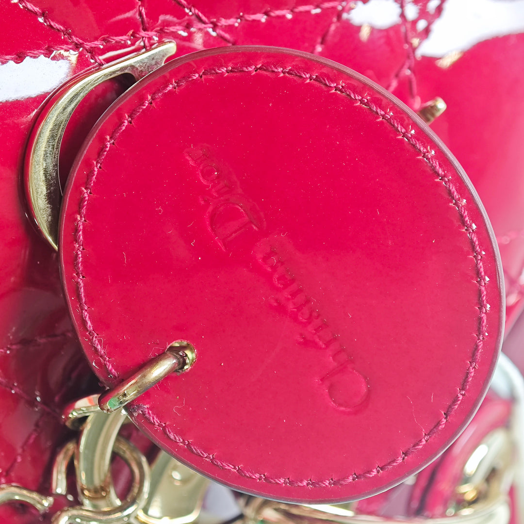 Dior Mini Cuir verni Cannage Lady Dior