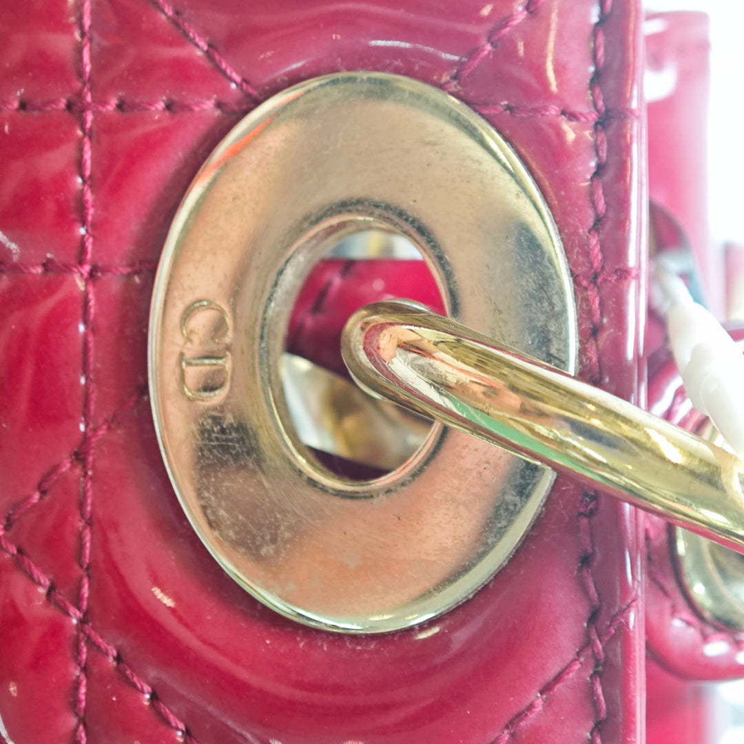 Dior Mini Cuir verni Cannage Lady Dior
