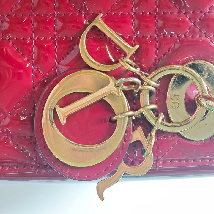 Dior Mini Cuir verni Cannage Lady Dior