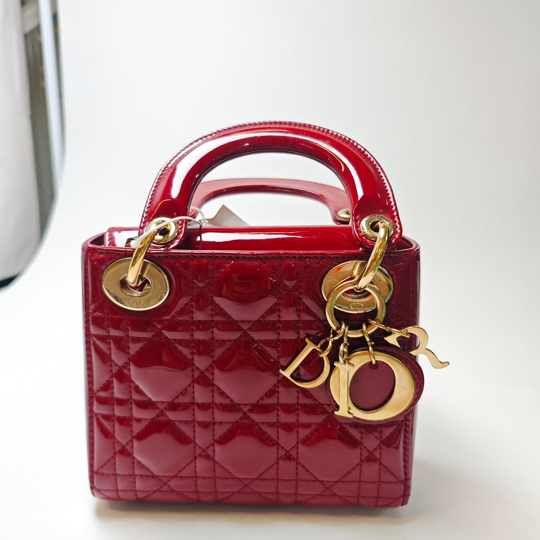 Dior Mini Cuir verni Cannage Lady Dior