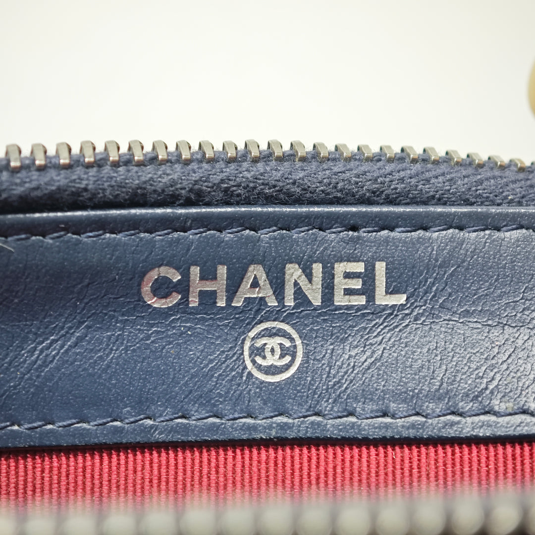 Chanel Bicolor vieilli Cuir de veau Gabrielle Double Zip Pochette avec chaîne