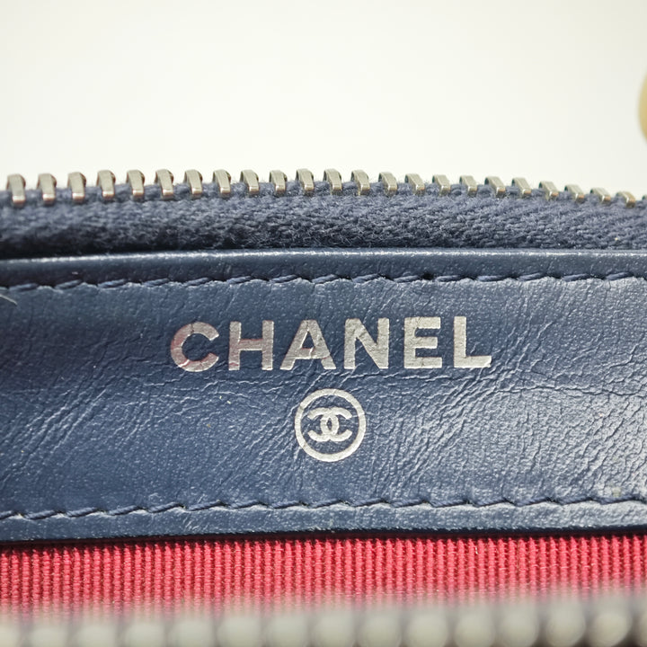 Chanel Bicolor vieilli Cuir de veau Gabrielle Double Zip Pochette avec chaîne