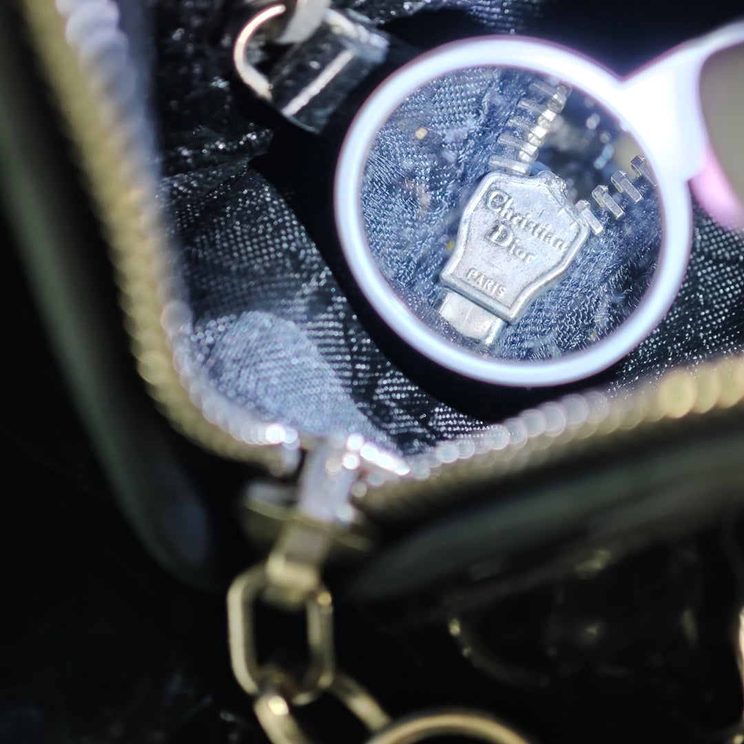 Dior Medium Cuir verni Cannage Lady Dior