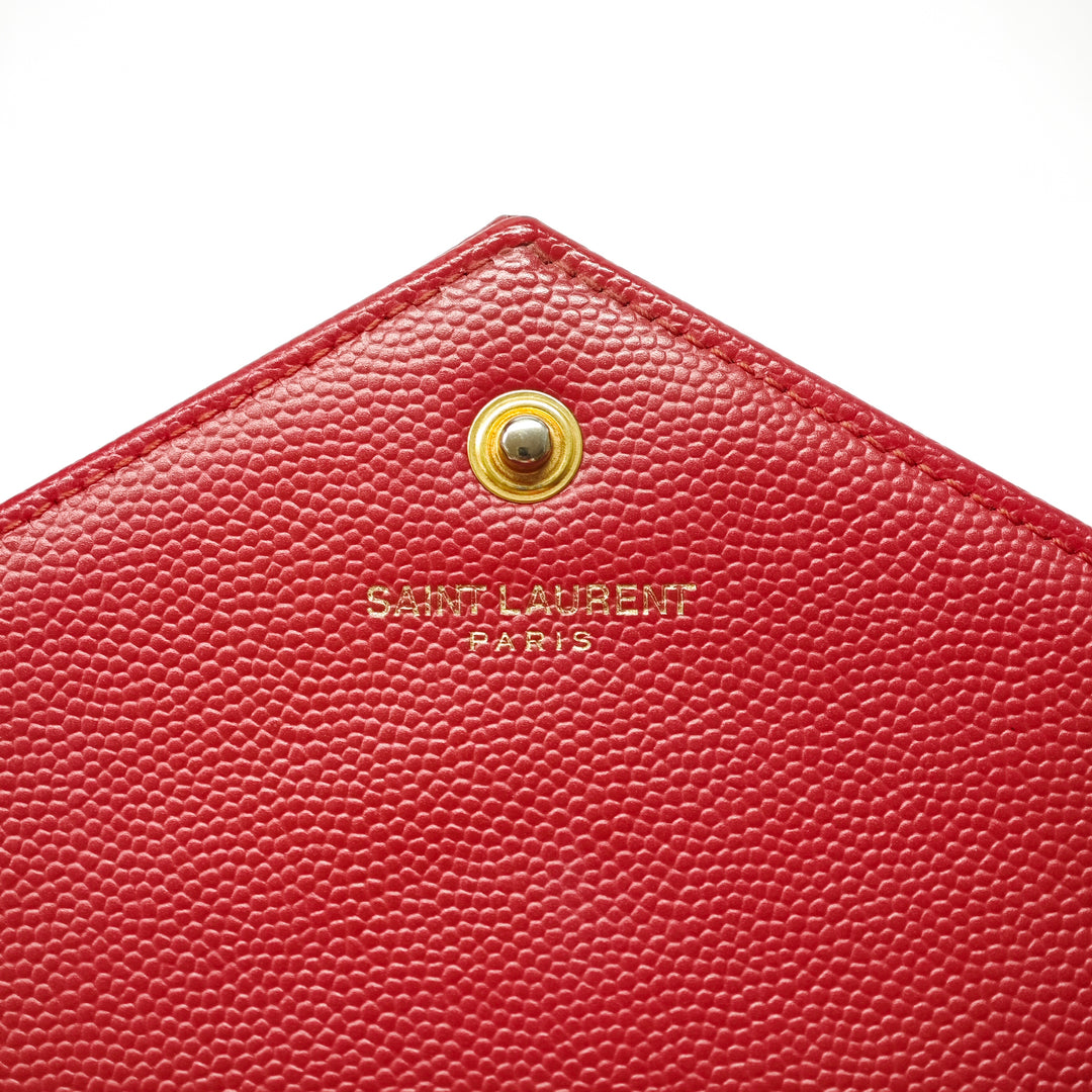 Saint Laurent Grain De Poudre Cassandre Envelope Chain Portefeuille