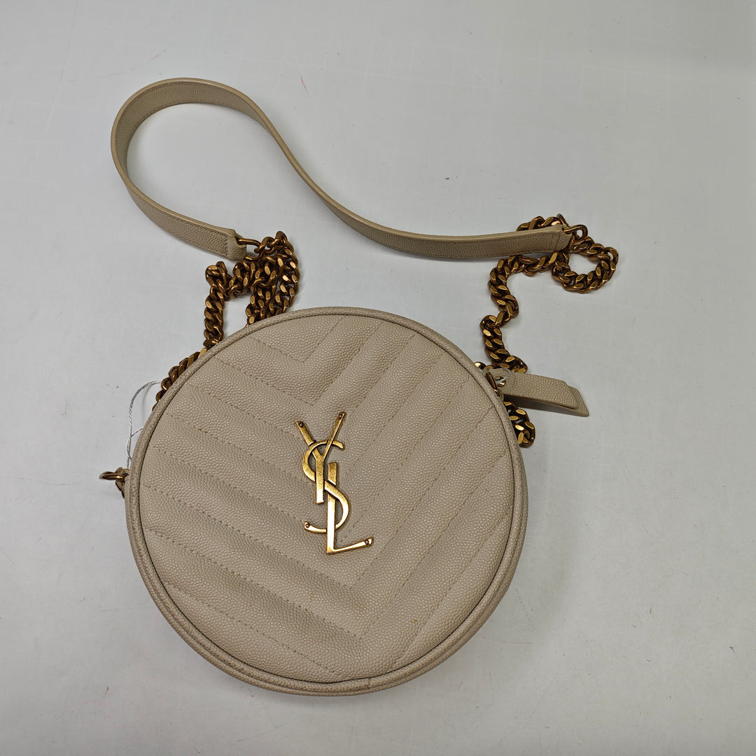 Saint Laurent Grain De Poudre Chevron Rond Vinyle Sac caméra