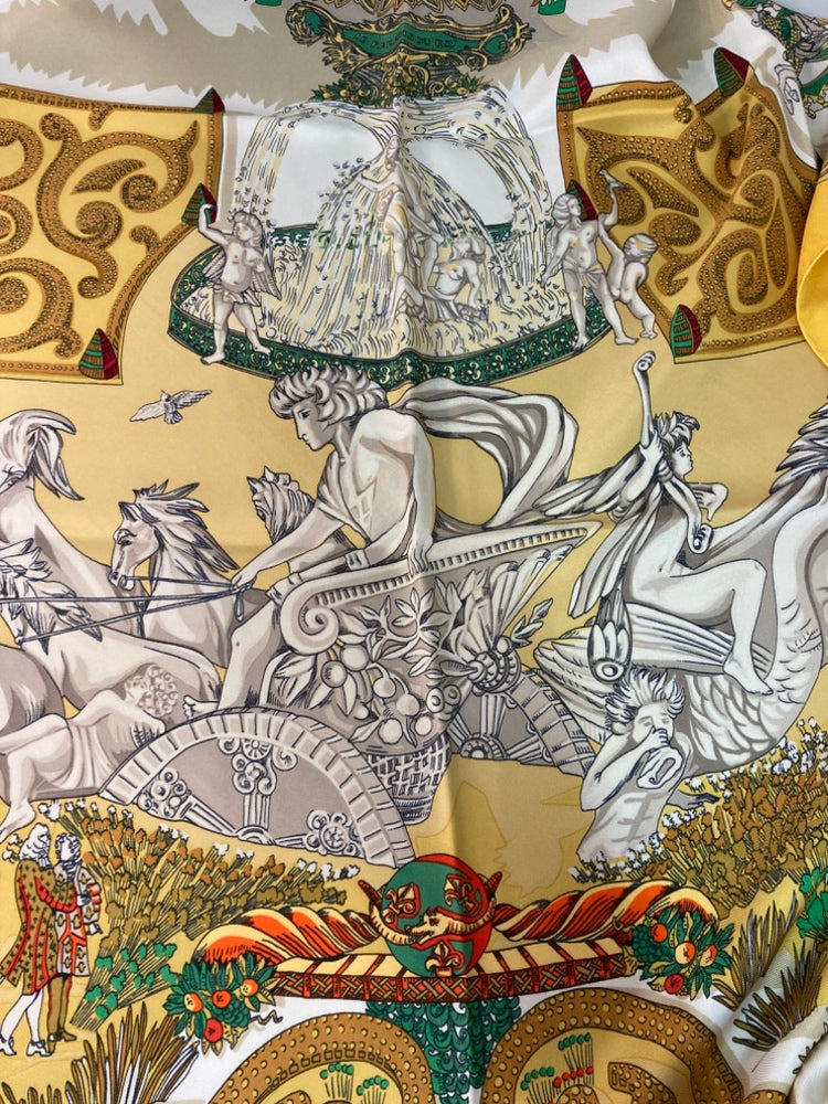 Hermès Le Paradis du Roy Soie Foulard 90