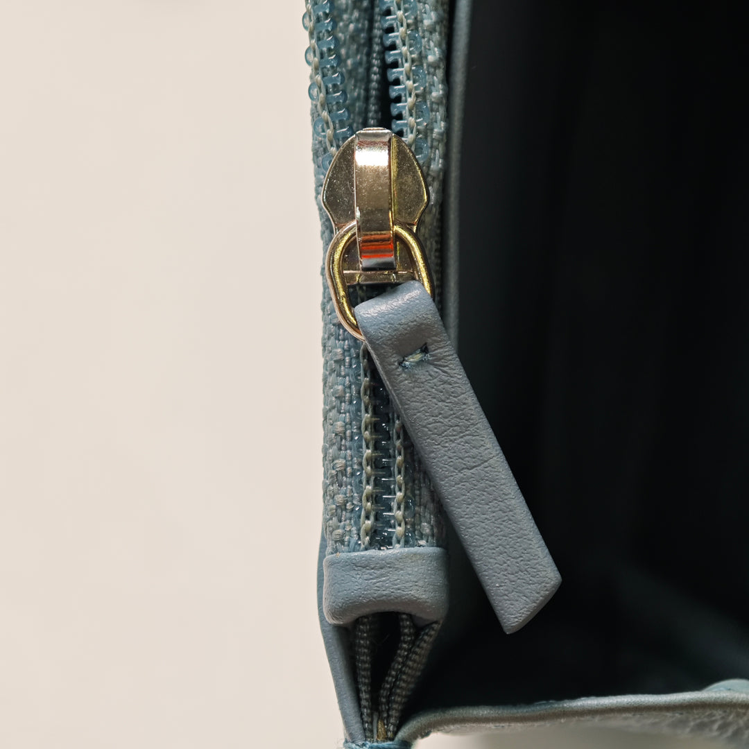 Chanel CC Matelassé Ombre Cuir verni et vieilli Cuir de veau Cristal Wallet on Chain