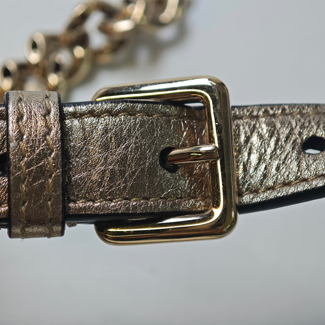 Dior Medium Metallic Cuir de veau Diorama à rabat