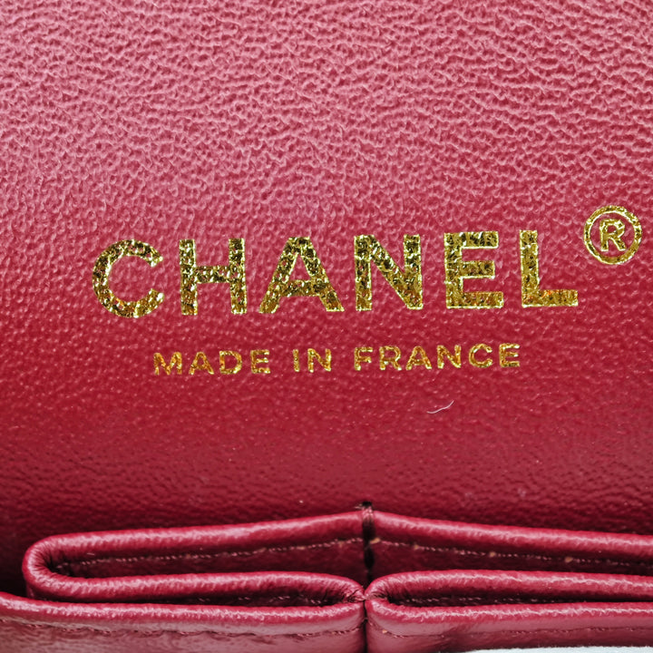Chanel Medium Classic Chevron Cuir de veau Pleated Double rabat