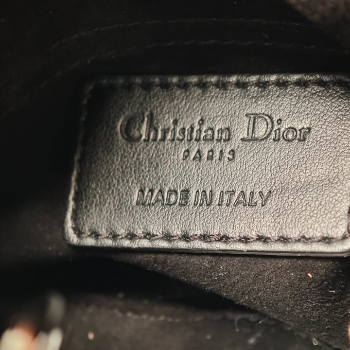 Dior Micro Cuir de veau Houndstooth embossé Macro Lady Dior