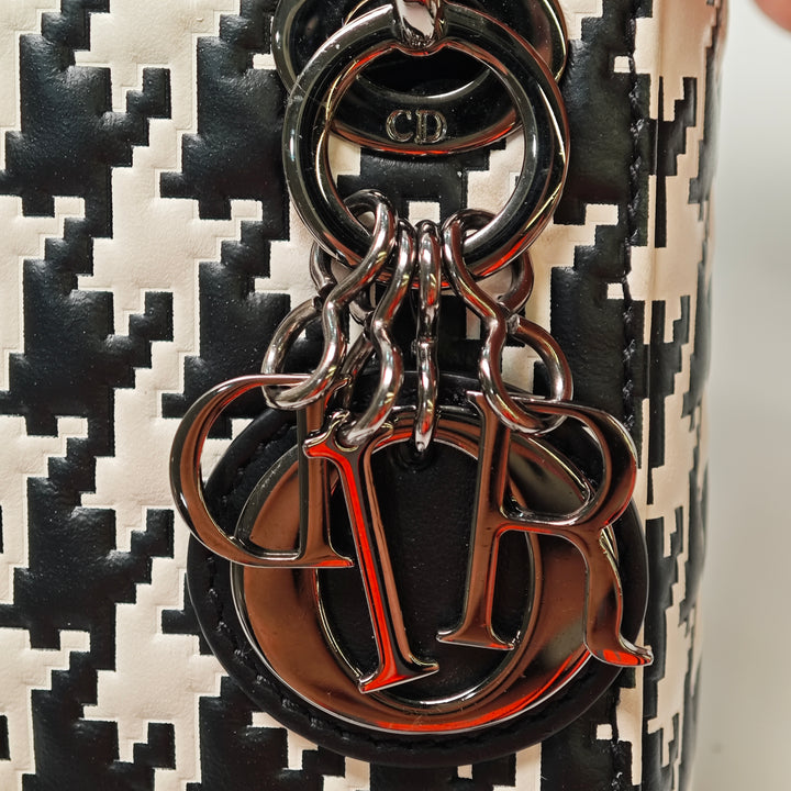 Dior Micro Cuir de veau Houndstooth embossé Macro Lady Dior