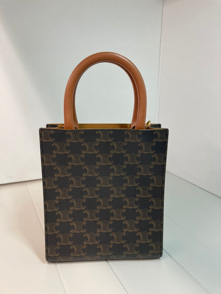 Celine Mini Triomphe Coated Toile Cabas vertical