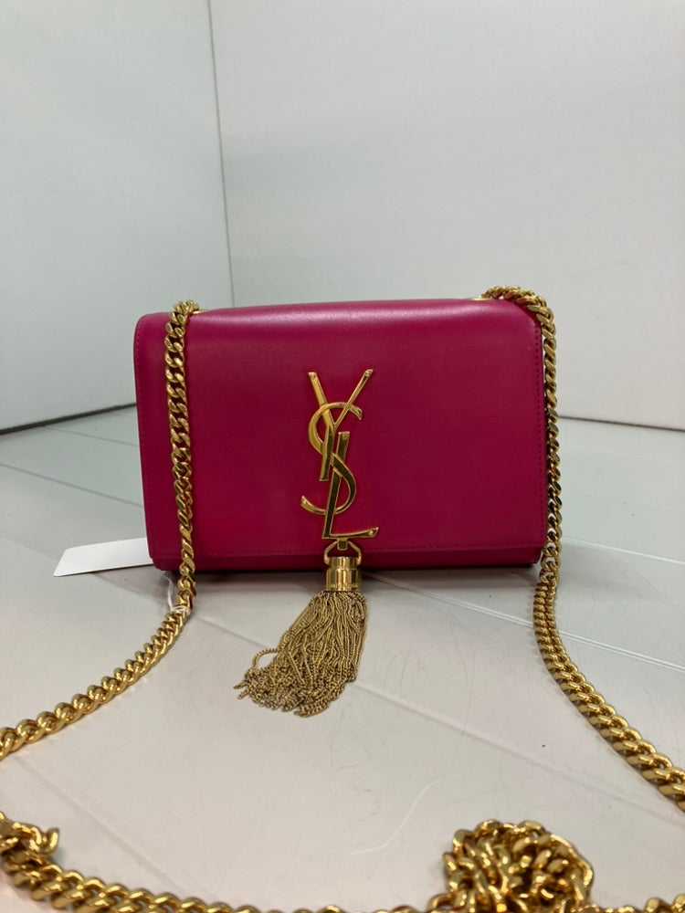 Saint Laurent Small Smooth Cuir de veau Monogram Kate Pompon Sac porté croisé
