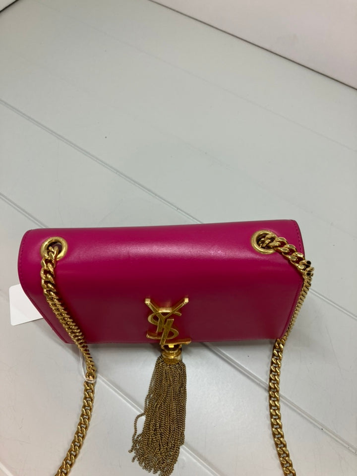 Saint Laurent Small Smooth Cuir de veau Monogram Kate Pompon Sac porté croisé