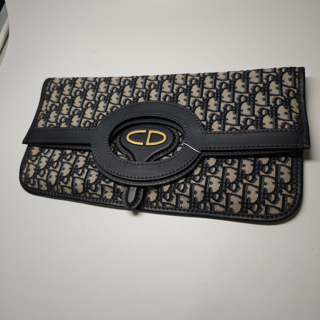 Dior Oblique Toile Fold Over Pochette