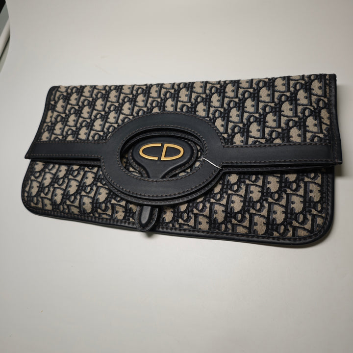 Dior Oblique Toile Fold Over Pochette