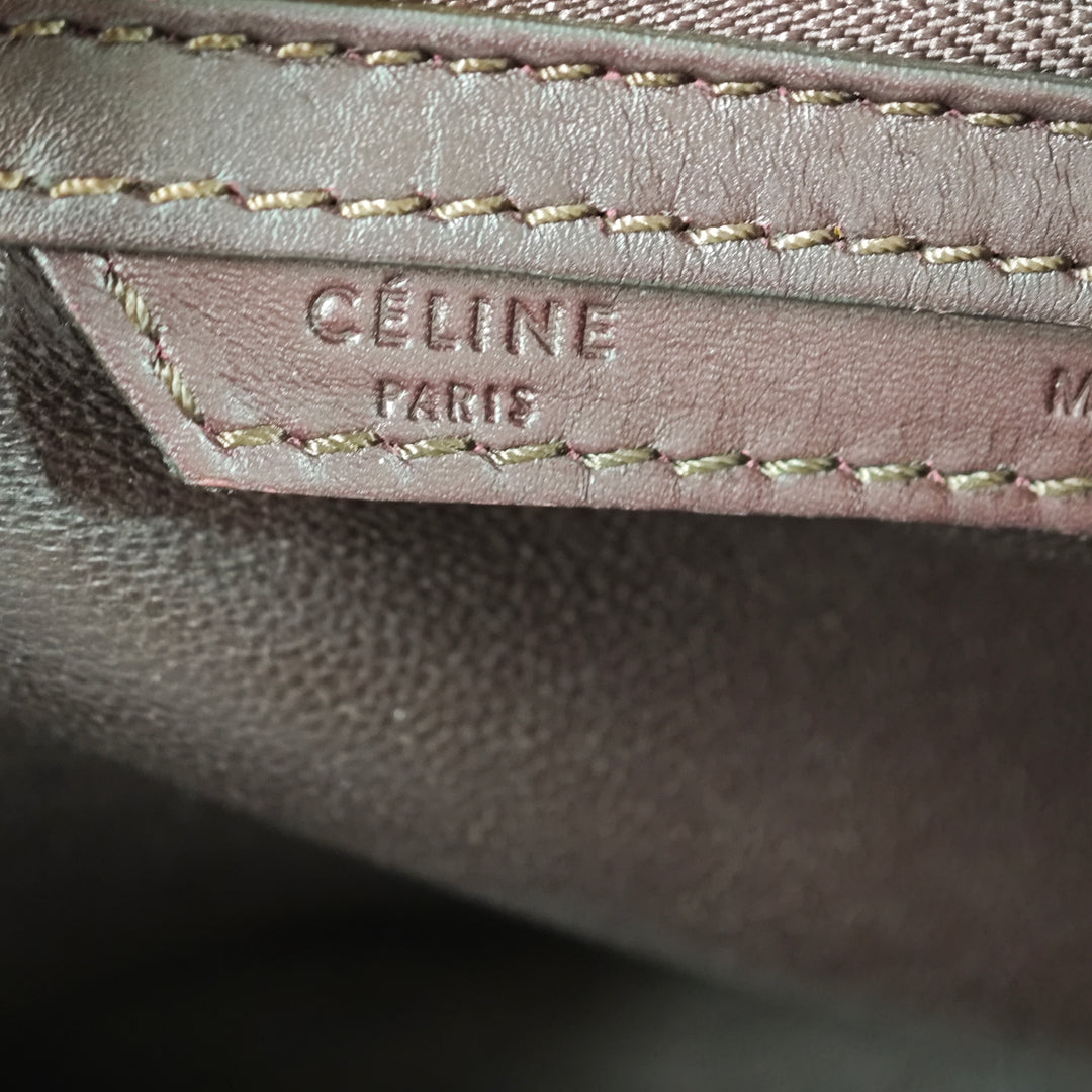 Celine Mini Tricolor Toile et Cuir Luggage Cabas