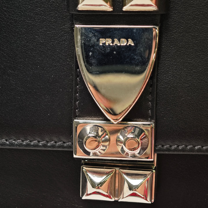 Prada City Cuir de veau et Saffiano clouté Elektra Sac porté croisé