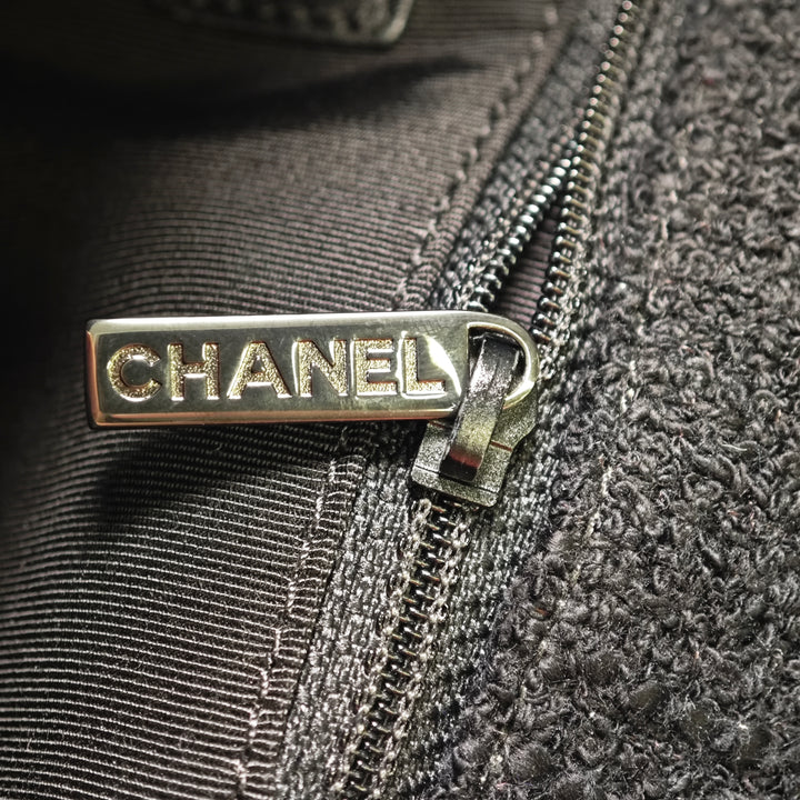 Chanel CC Matelassé Tweed Accordion à rabat