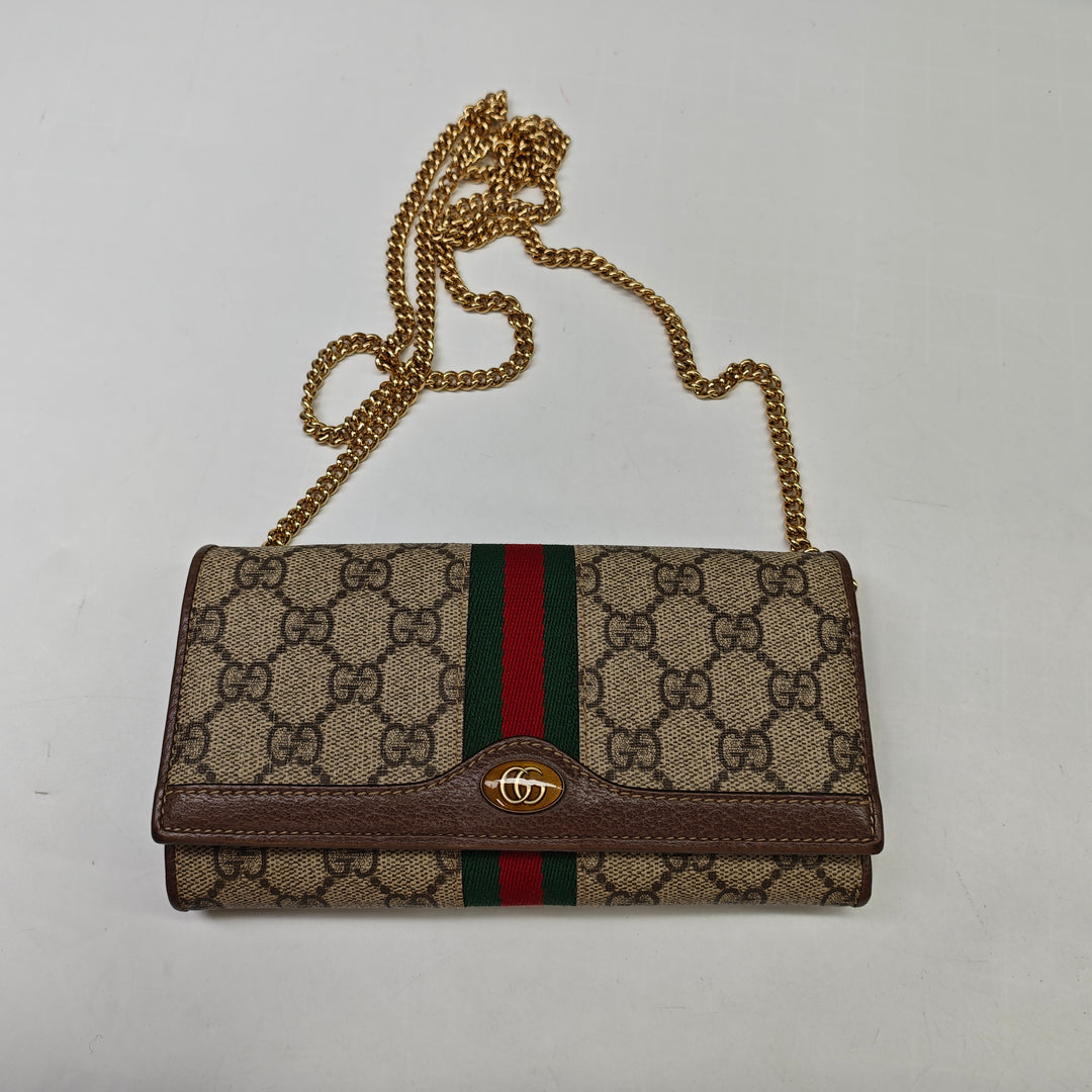 Gucci GG Supreme Web Ophidia Wallet on Chain