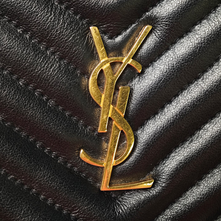 Saint Laurent Baby Chevron Cuir de veau Rond Vinyle Sac ceinture